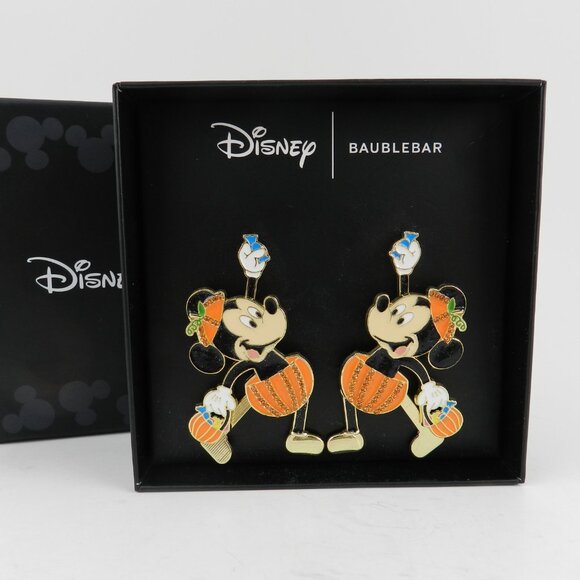 Disney X Baublebar Mickey Mouse Wearing a Pumpkin Costume Drop Dangling Earring - Picture 3 of 3